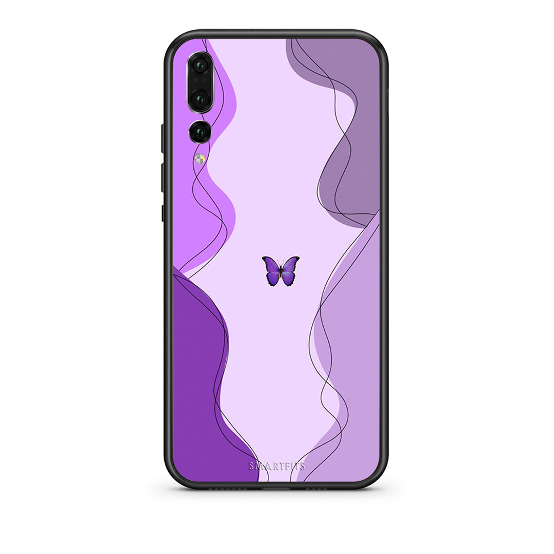 huawei p20 pro Purple Mariposa Θήκη Αγίου Βαλεντίνου από τη Smartfits με σχέδιο στο πίσω μέρος και μαύρο περίβλημα | Smartphone case with colorful back and black bezels by Smartfits