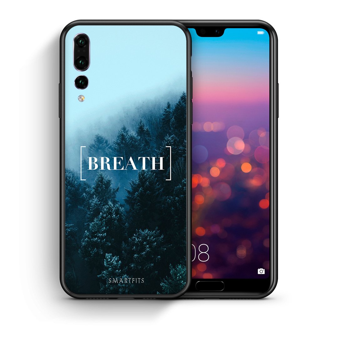 Θήκη Huawei P20 Pro Breath Quote από τη Smartfits με σχέδιο στο πίσω μέρος και μαύρο περίβλημα | Huawei P20 Pro Breath Quote case with colorful back and black bezels