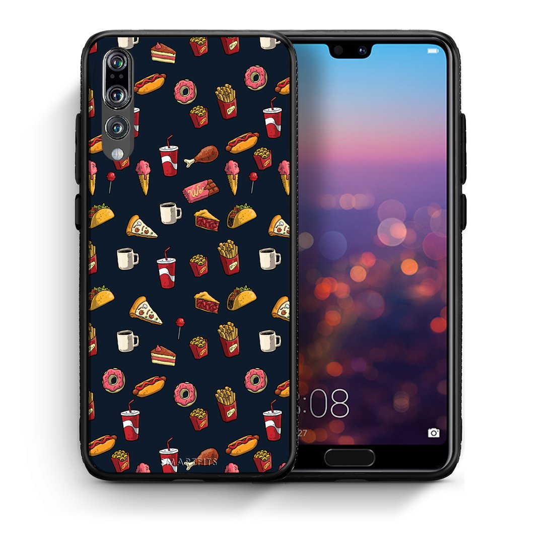 Θήκη Huawei P20 Pro Hungry Random από τη Smartfits με σχέδιο στο πίσω μέρος και μαύρο περίβλημα | Huawei P20 Pro Hungry Random case with colorful back and black bezels