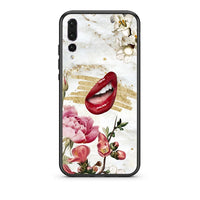 Thumbnail for huawei p20 pro Red Lips θήκη από τη Smartfits με σχέδιο στο πίσω μέρος και μαύρο περίβλημα | Smartphone case with colorful back and black bezels by Smartfits