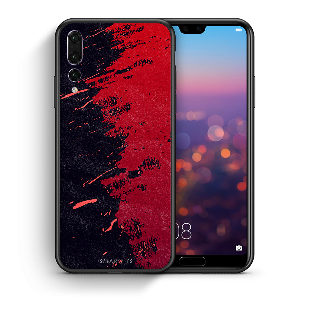 Θήκη Αγίου Βαλεντίνου Huawei P20 Pro Red Paint από τη Smartfits με σχέδιο στο πίσω μέρος και μαύρο περίβλημα | Huawei P20 Pro Red Paint case with colorful back and black bezels