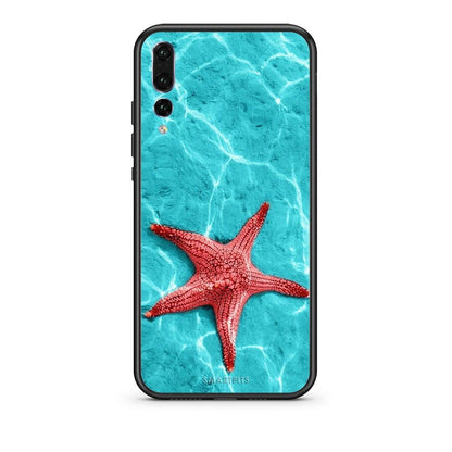 huawei p20 pro Red Starfish Θήκη από τη Smartfits με σχέδιο στο πίσω μέρος και μαύρο περίβλημα | Smartphone case with colorful back and black bezels by Smartfits