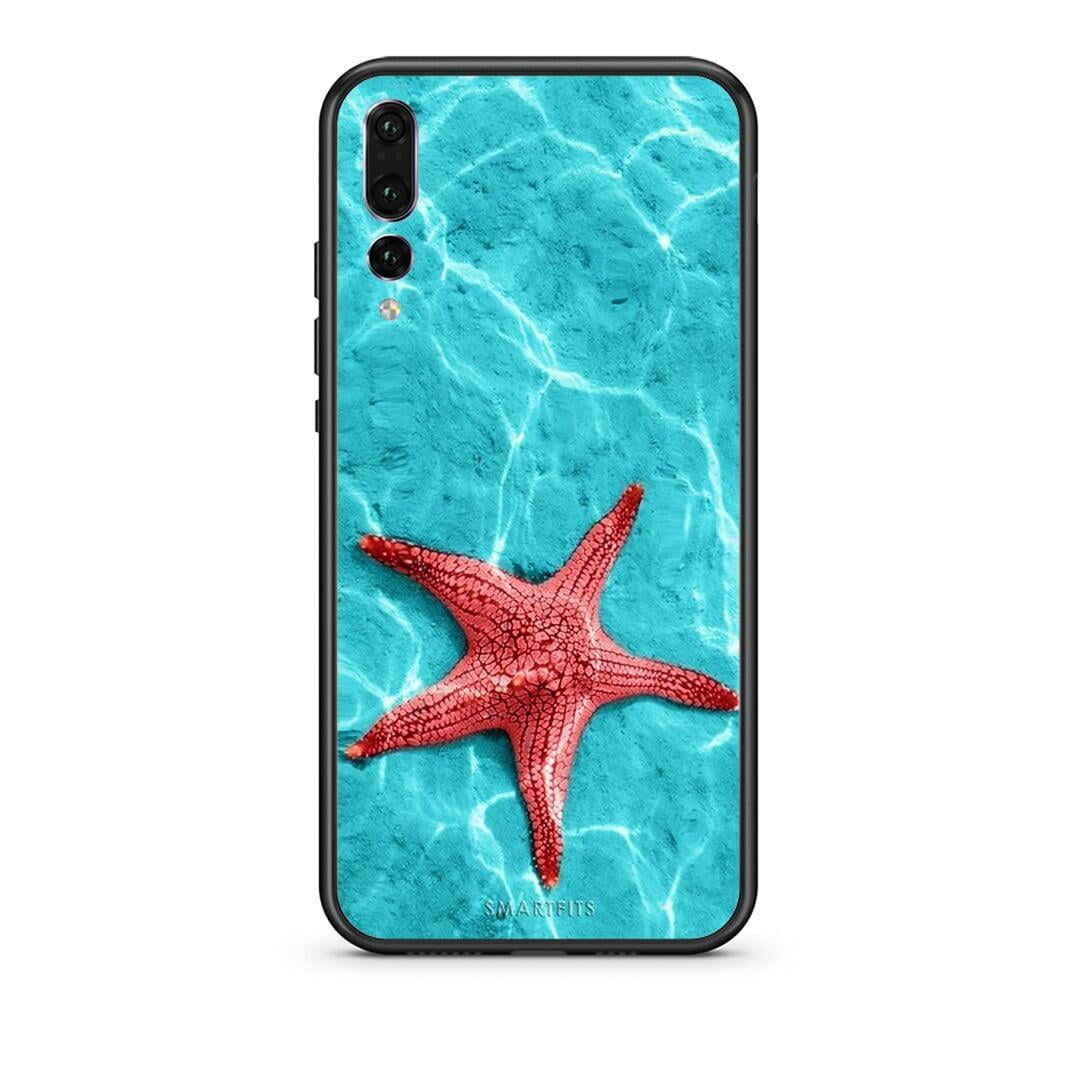 huawei p20 pro Red Starfish Θήκη από τη Smartfits με σχέδιο στο πίσω μέρος και μαύρο περίβλημα | Smartphone case with colorful back and black bezels by Smartfits