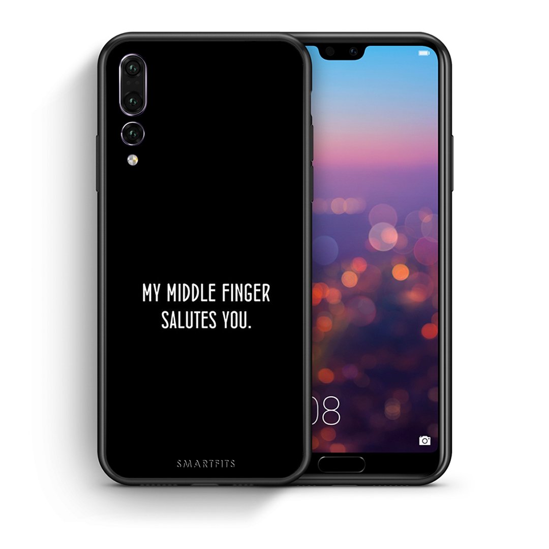 Θήκη Huawei P20 Pro Salute από τη Smartfits με σχέδιο στο πίσω μέρος και μαύρο περίβλημα | Huawei P20 Pro Salute case with colorful back and black bezels