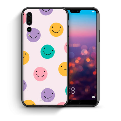 Θήκη Huawei P20 Pro Smiley Faces από τη Smartfits με σχέδιο στο πίσω μέρος και μαύρο περίβλημα | Huawei P20 Pro Smiley Faces case with colorful back and black bezels