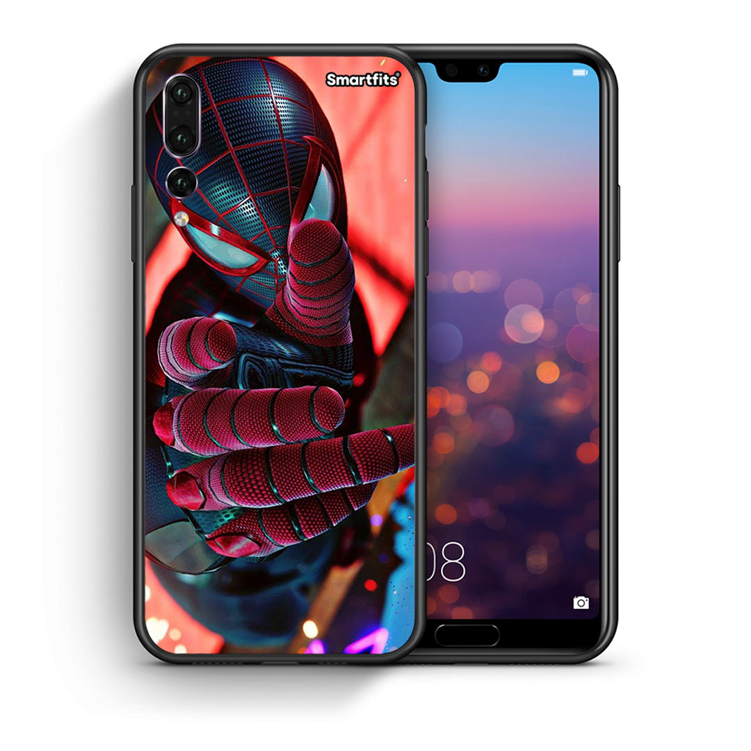 Θήκη Huawei P20 Pro Spider Hand από τη Smartfits με σχέδιο στο πίσω μέρος και μαύρο περίβλημα | Huawei P20 Pro Spider Hand case with colorful back and black bezels