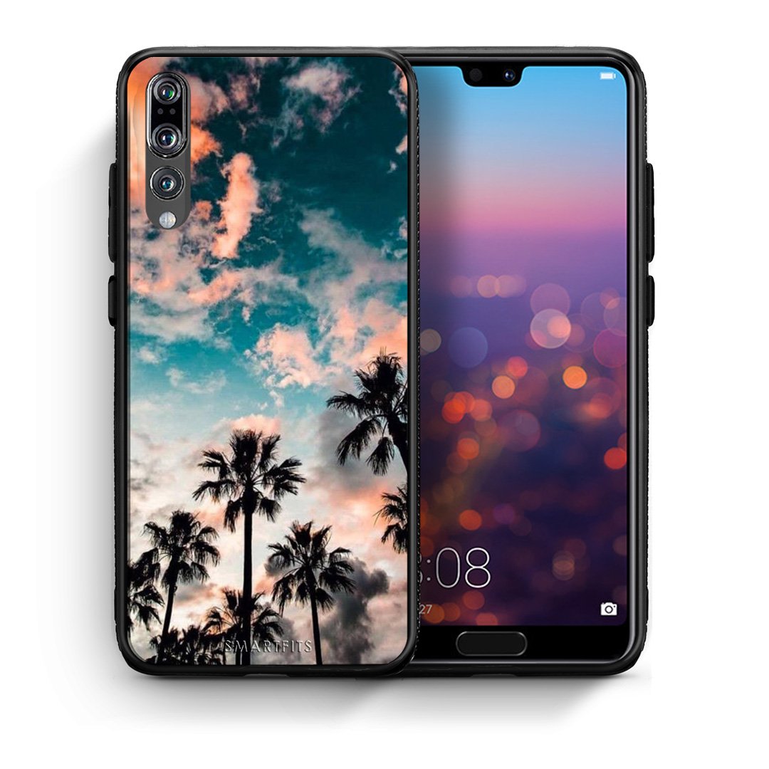 Θήκη Huawei P20 Pro Sky Summer από τη Smartfits με σχέδιο στο πίσω μέρος και μαύρο περίβλημα | Huawei P20 Pro Sky Summer case with colorful back and black bezels