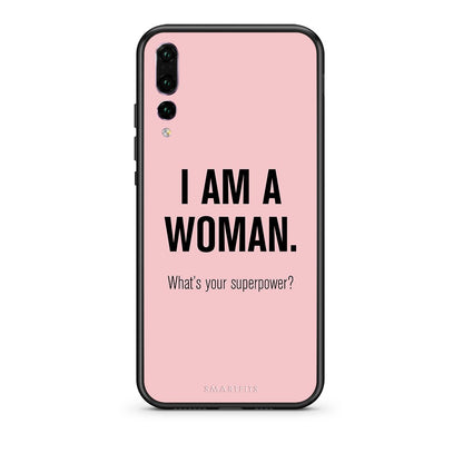 huawei p20 pro Superpower Woman θήκη από τη Smartfits με σχέδιο στο πίσω μέρος και μαύρο περίβλημα | Smartphone case with colorful back and black bezels by Smartfits