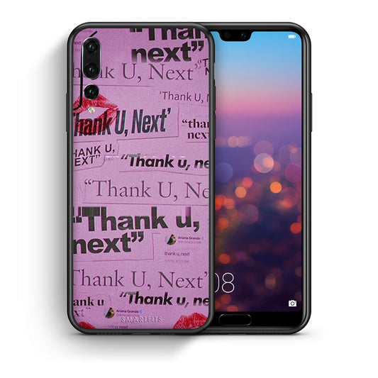 Θήκη Αγίου Βαλεντίνου Huawei P20 Pro Thank You Next από τη Smartfits με σχέδιο στο πίσω μέρος και μαύρο περίβλημα | Huawei P20 Pro Thank You Next case with colorful back and black bezels
