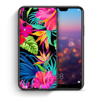 Thumbnail for Θήκη Huawei P20 Pro Tropical Flowers από τη Smartfits με σχέδιο στο πίσω μέρος και μαύρο περίβλημα | Huawei P20 Pro Tropical Flowers case with colorful back and black bezels