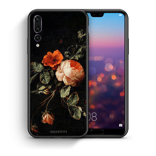Θήκη Huawei P20 Pro Vintage Roses από τη Smartfits με σχέδιο στο πίσω μέρος και μαύρο περίβλημα | Huawei P20 Pro Vintage Roses case with colorful back and black bezels