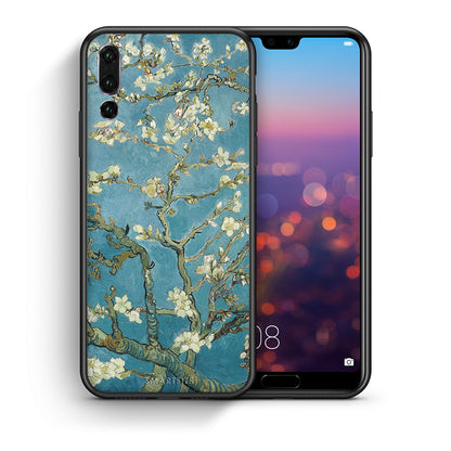 Θήκη Huawei P20 Pro White Blossoms από τη Smartfits με σχέδιο στο πίσω μέρος και μαύρο περίβλημα | Huawei P20 Pro White Blossoms case with colorful back and black bezels
