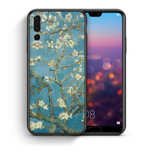 Θήκη Huawei P20 Pro White Blossoms από τη Smartfits με σχέδιο στο πίσω μέρος και μαύρο περίβλημα | Huawei P20 Pro White Blossoms case with colorful back and black bezels