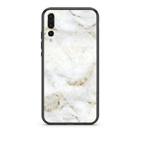 Thumbnail for huawei p20 pro White Gold Marble θήκη από τη Smartfits με σχέδιο στο πίσω μέρος και μαύρο περίβλημα | Smartphone case with colorful back and black bezels by Smartfits