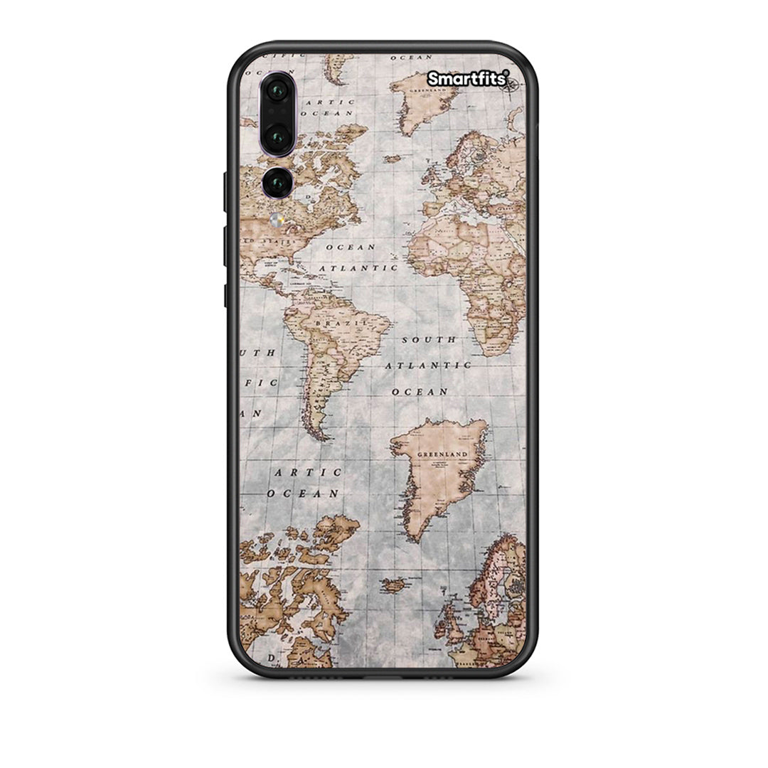 huawei p20 pro World Map Θήκη από τη Smartfits με σχέδιο στο πίσω μέρος και μαύρο περίβλημα | Smartphone case with colorful back and black bezels by Smartfits