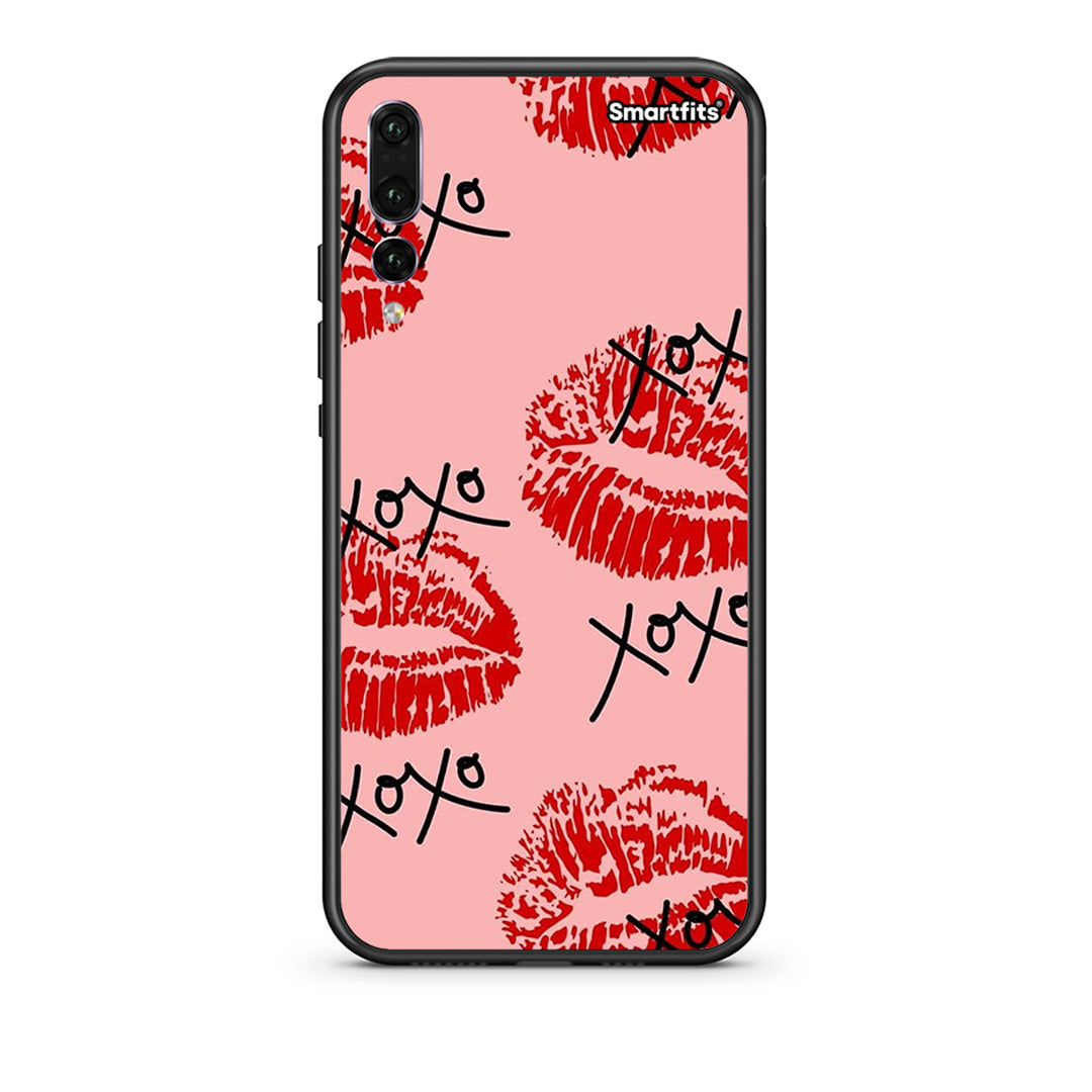 huawei p20 pro XOXO Lips θήκη από τη Smartfits με σχέδιο στο πίσω μέρος και μαύρο περίβλημα | Smartphone case with colorful back and black bezels by Smartfits
