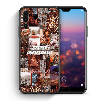 Θήκη Huawei P20 Pro Xmas Collage από τη Smartfits με σχέδιο στο πίσω μέρος και μαύρο περίβλημα | Huawei P20 Pro Xmas Collage case with colorful back and black bezels