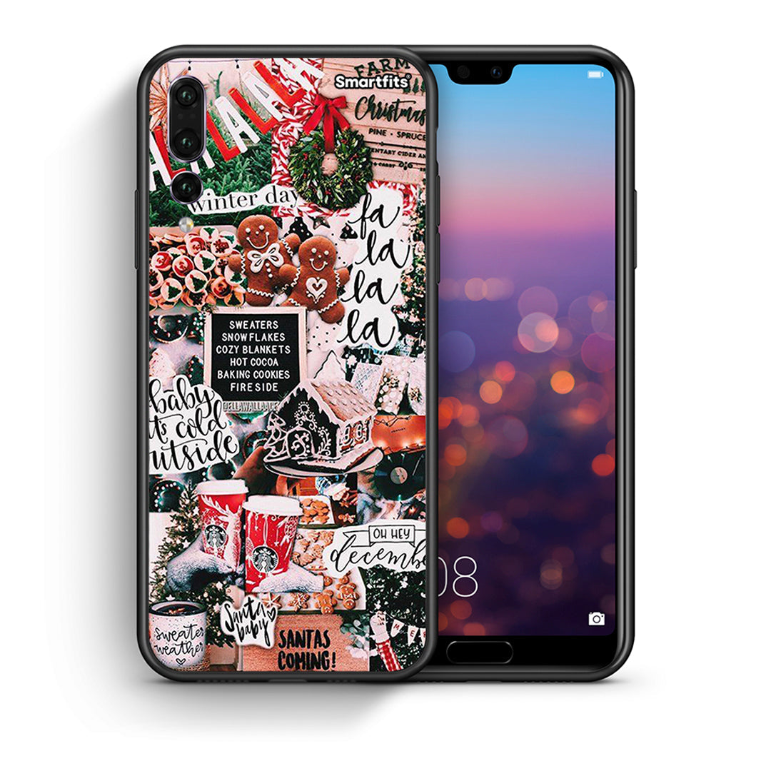 Θήκη Huawei P20 Pro Xmas Habbits από τη Smartfits με σχέδιο στο πίσω μέρος και μαύρο περίβλημα | Huawei P20 Pro Xmas Habbits case with colorful back and black bezels