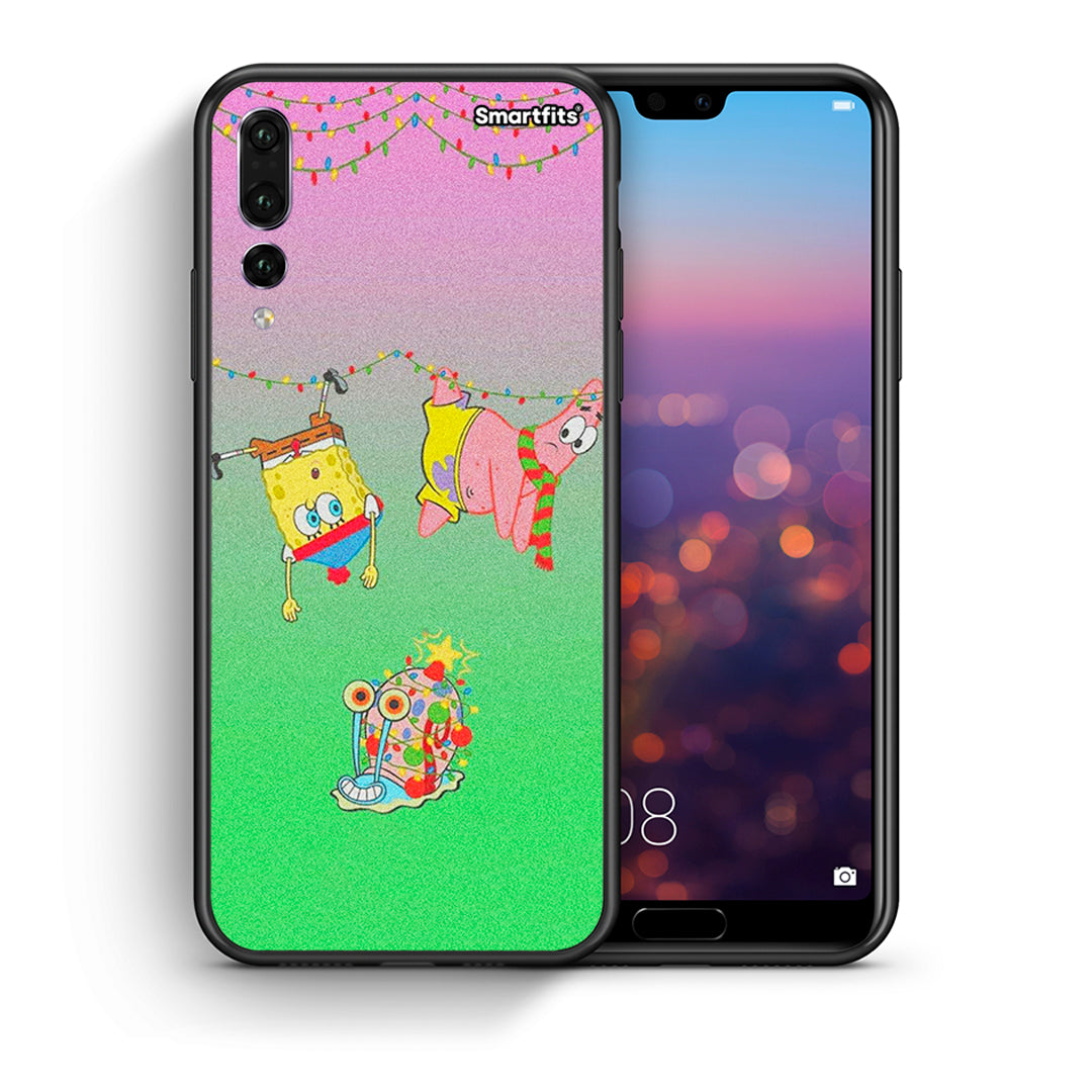 Θήκη Huawei P20 Pro Xmas Lights από τη Smartfits με σχέδιο στο πίσω μέρος και μαύρο περίβλημα | Huawei P20 Pro Xmas Lights case with colorful back and black bezels