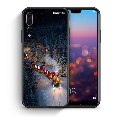 Θήκη Huawei P20 Pro Xmas Train από τη Smartfits με σχέδιο στο πίσω μέρος και μαύρο περίβλημα | Huawei P20 Pro Xmas Train case with colorful back and black bezels