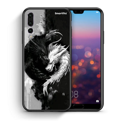 Θήκη Huawei P20 Pro Yin Yang από τη Smartfits με σχέδιο στο πίσω μέρος και μαύρο περίβλημα | Huawei P20 Pro Yin Yang case with colorful back and black bezels