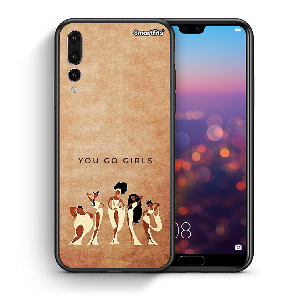Θήκη Huawei P20 Pro You Go Girl από τη Smartfits με σχέδιο στο πίσω μέρος και μαύρο περίβλημα | Huawei P20 Pro You Go Girl case with colorful back and black bezels