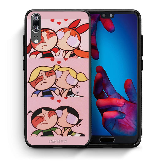 Θήκη Αγίου Βαλεντίνου Huawei P20 Puff Love από τη Smartfits με σχέδιο στο πίσω μέρος και μαύρο περίβλημα | Huawei P20 Puff Love case with colorful back and black bezels