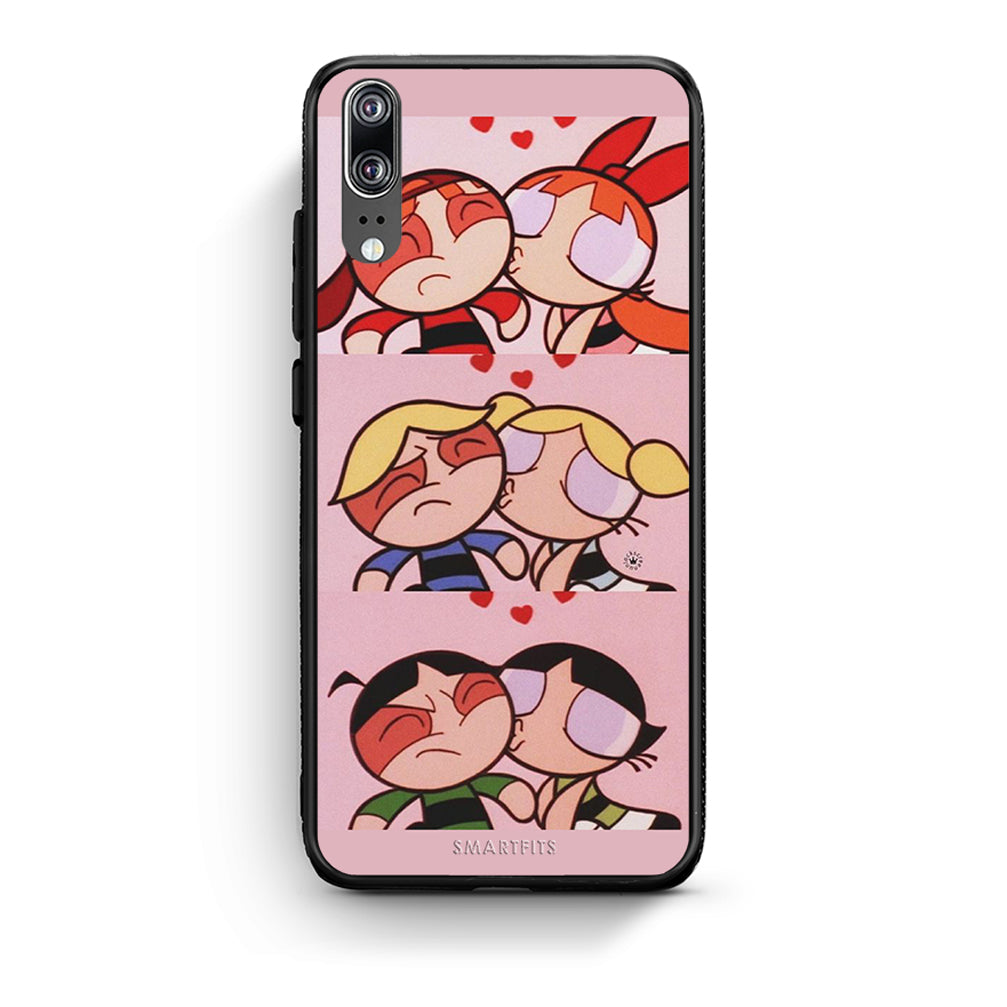 Huawei P20 Puff Love Θήκη Αγίου Βαλεντίνου από τη Smartfits με σχέδιο στο πίσω μέρος και μαύρο περίβλημα | Smartphone case with colorful back and black bezels by Smartfits