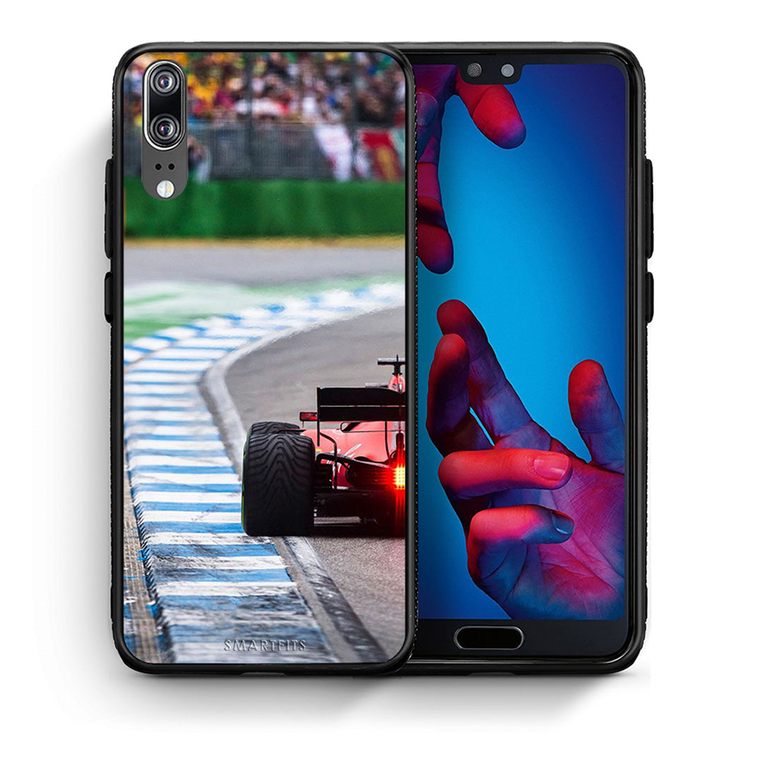 Θήκη Huawei P20 Racing Vibes από τη Smartfits με σχέδιο στο πίσω μέρος και μαύρο περίβλημα | Huawei P20 Racing Vibes case with colorful back and black bezels