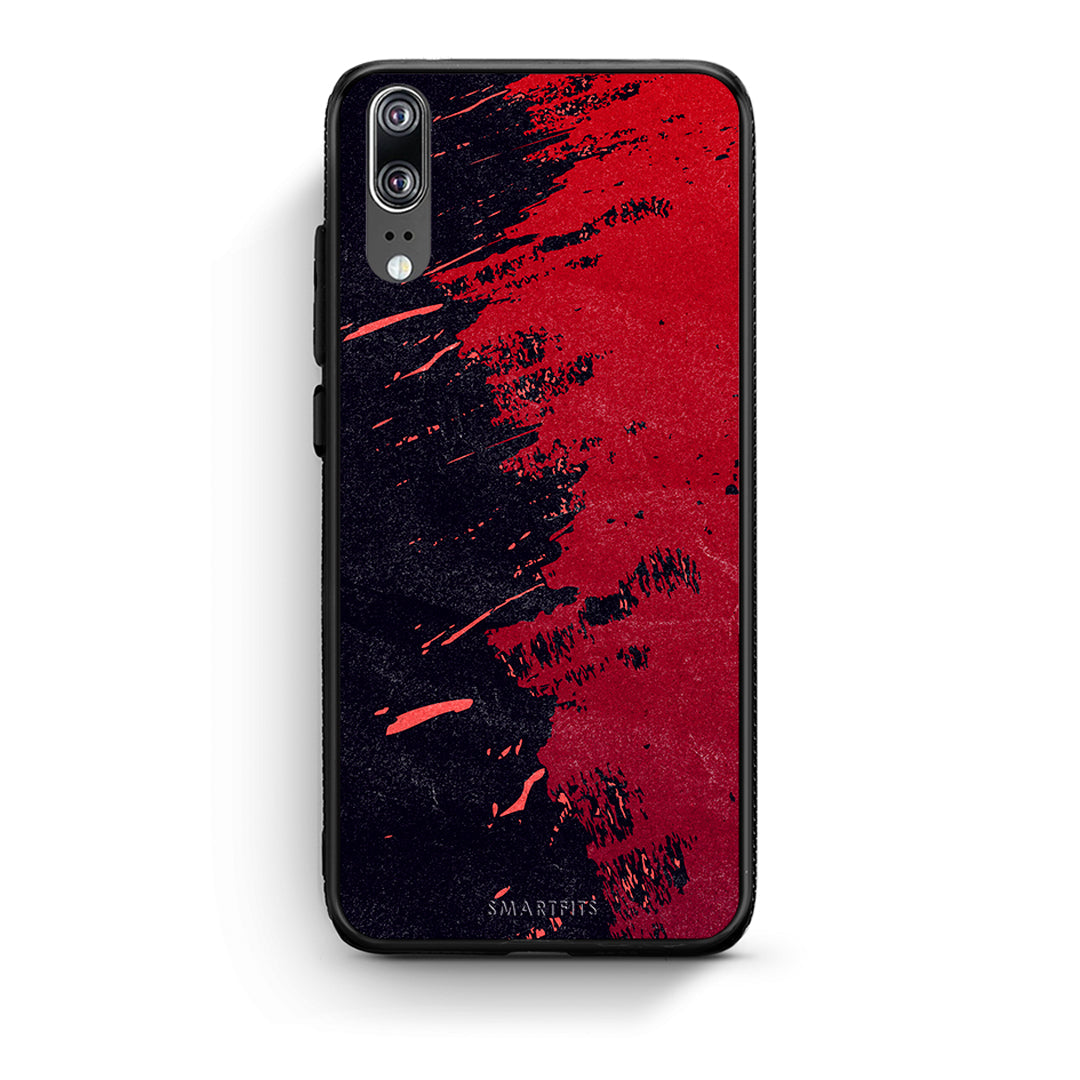 Huawei P20 Red Paint Θήκη Αγίου Βαλεντίνου από τη Smartfits με σχέδιο στο πίσω μέρος και μαύρο περίβλημα | Smartphone case with colorful back and black bezels by Smartfits