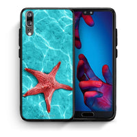 Thumbnail for Θήκη Huawei P20 Red Starfish από τη Smartfits με σχέδιο στο πίσω μέρος και μαύρο περίβλημα | Huawei P20 Red Starfish case with colorful back and black bezels