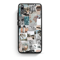Thumbnail for Huawei P20 Retro Beach Life Θήκη από τη Smartfits με σχέδιο στο πίσω μέρος και μαύρο περίβλημα | Smartphone case with colorful back and black bezels by Smartfits