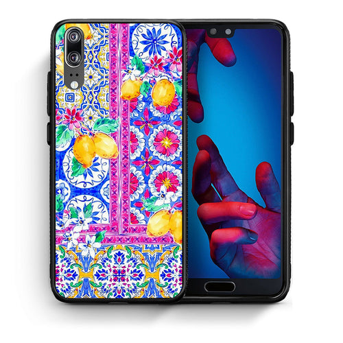 Θήκη Huawei P20 Retro Spring από τη Smartfits με σχέδιο στο πίσω μέρος και μαύρο περίβλημα | Huawei P20 Retro Spring case with colorful back and black bezels