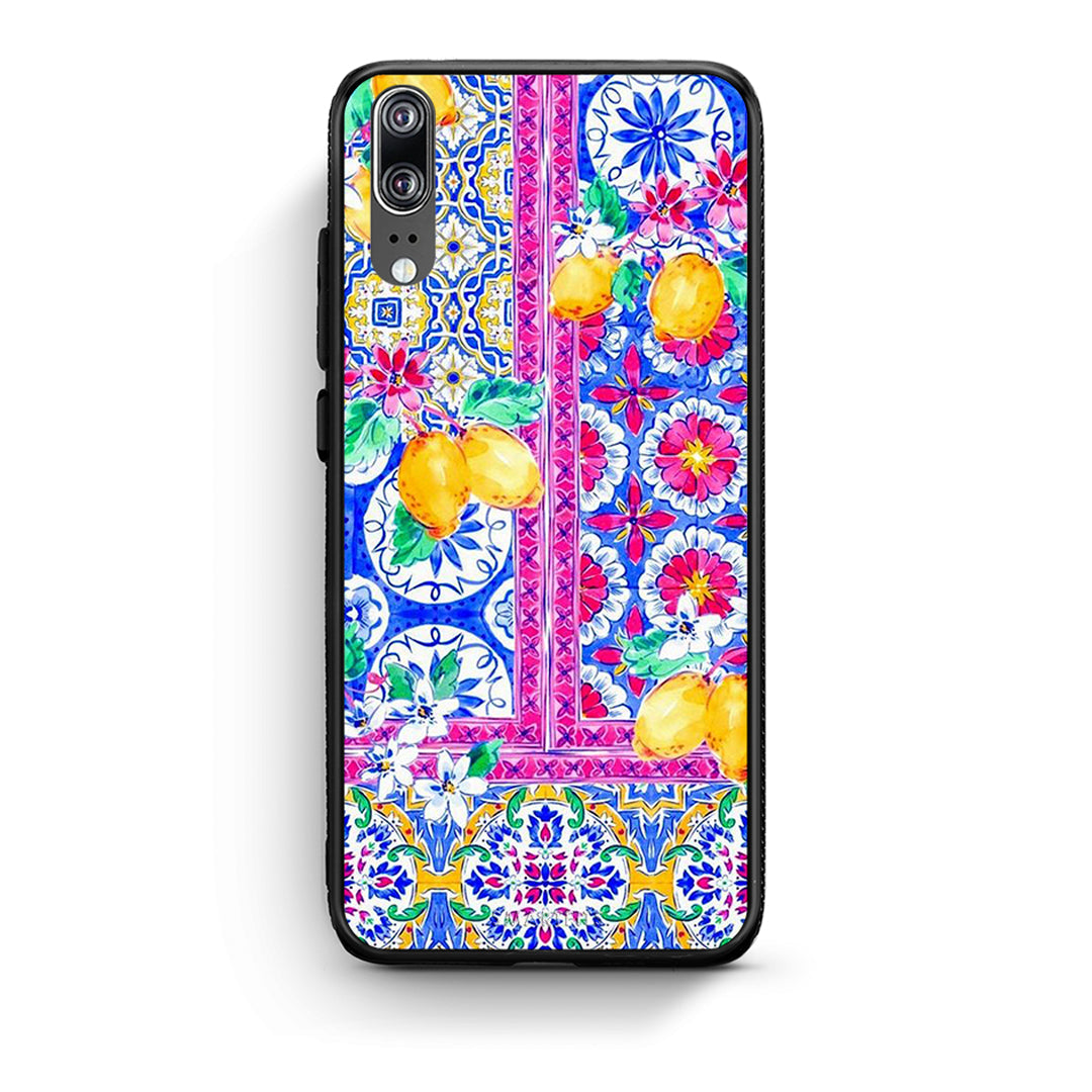 Huawei P20 Retro Spring θήκη από τη Smartfits με σχέδιο στο πίσω μέρος και μαύρο περίβλημα | Smartphone case with colorful back and black bezels by Smartfits