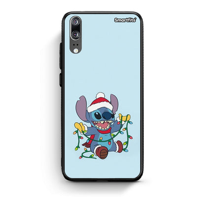 Huawei P20 Santa Stich θήκη από τη Smartfits με σχέδιο στο πίσω μέρος και μαύρο περίβλημα | Smartphone case with colorful back and black bezels by Smartfits