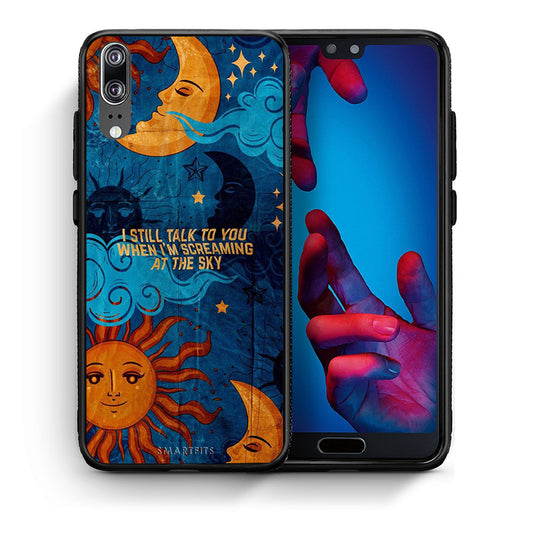 Θήκη Huawei P20 Screaming Sky από τη Smartfits με σχέδιο στο πίσω μέρος και μαύρο περίβλημα | Huawei P20 Screaming Sky case with colorful back and black bezels