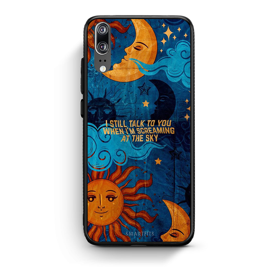Huawei P20 Screaming Sky θήκη από τη Smartfits με σχέδιο στο πίσω μέρος και μαύρο περίβλημα | Smartphone case with colorful back and black bezels by Smartfits