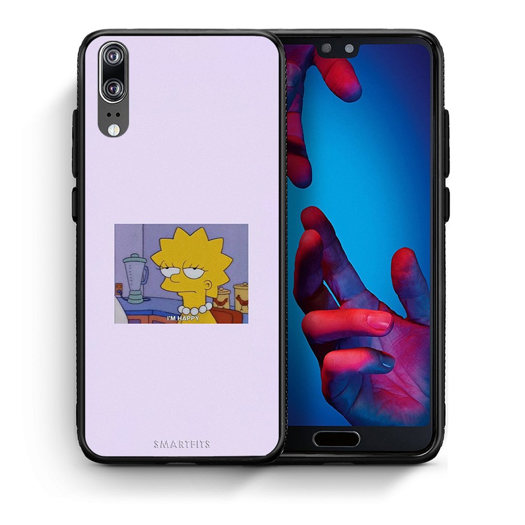 Θήκη Huawei P20 So Happy από τη Smartfits με σχέδιο στο πίσω μέρος και μαύρο περίβλημα | Huawei P20 So Happy case with colorful back and black bezels