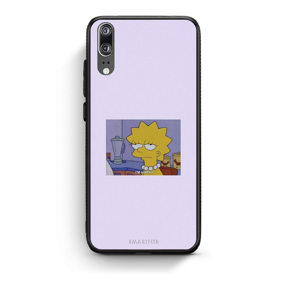 Huawei P20 So Happy θήκη από τη Smartfits με σχέδιο στο πίσω μέρος και μαύρο περίβλημα | Smartphone case with colorful back and black bezels by Smartfits