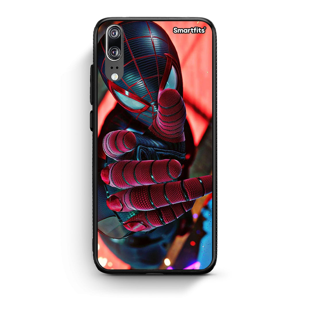 Huawei P20 Spider Hand Θήκη από τη Smartfits με σχέδιο στο πίσω μέρος και μαύρο περίβλημα | Smartphone case with colorful back and black bezels by Smartfits
