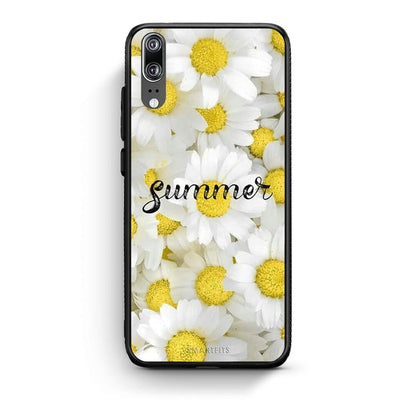 Huawei P20 Summer Daisies Θήκη από τη Smartfits με σχέδιο στο πίσω μέρος και μαύρο περίβλημα | Smartphone case with colorful back and black bezels by Smartfits