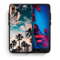 Thumbnail for Θήκη Huawei P20 Sky Summer από τη Smartfits με σχέδιο στο πίσω μέρος και μαύρο περίβλημα | Huawei P20 Sky Summer case with colorful back and black bezels