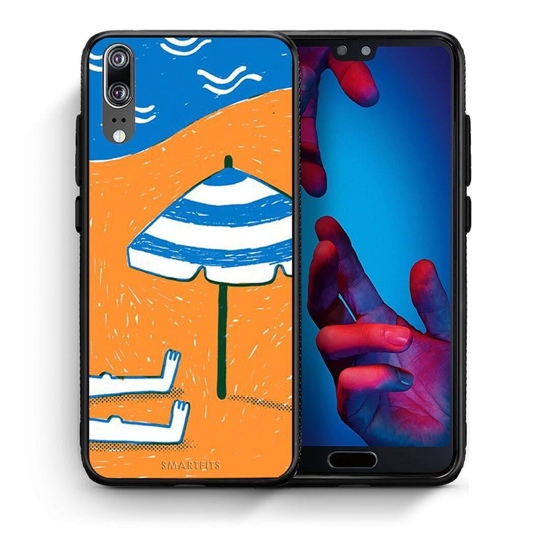 Θήκη Huawei P20 Summering από τη Smartfits με σχέδιο στο πίσω μέρος και μαύρο περίβλημα | Huawei P20 Summering case with colorful back and black bezels