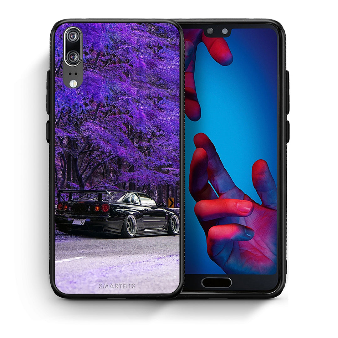 Θήκη Αγίου Βαλεντίνου Huawei P20 Super Car από τη Smartfits με σχέδιο στο πίσω μέρος και μαύρο περίβλημα | Huawei P20 Super Car case with colorful back and black bezels