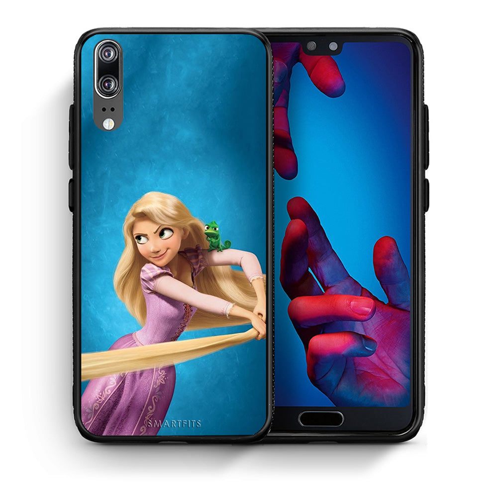 Θήκη Αγίου Βαλεντίνου Huawei P20 Tangled 2 από τη Smartfits με σχέδιο στο πίσω μέρος και μαύρο περίβλημα | Huawei P20 Tangled 2 case with colorful back and black bezels