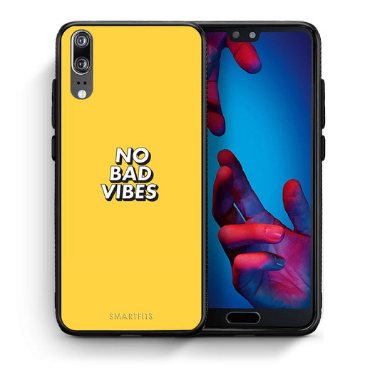 Θήκη Huawei P20 Vibes Text από τη Smartfits με σχέδιο στο πίσω μέρος και μαύρο περίβλημα | Huawei P20 Vibes Text case with colorful back and black bezels