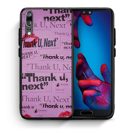 Θήκη Αγίου Βαλεντίνου Huawei P20 Thank You Next από τη Smartfits με σχέδιο στο πίσω μέρος και μαύρο περίβλημα | Huawei P20 Thank You Next case with colorful back and black bezels