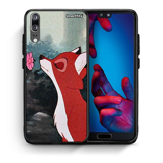 Θήκη Huawei P20 Tod And Vixey Love 2 από τη Smartfits με σχέδιο στο πίσω μέρος και μαύρο περίβλημα | Huawei P20 Tod And Vixey Love 2 case with colorful back and black bezels