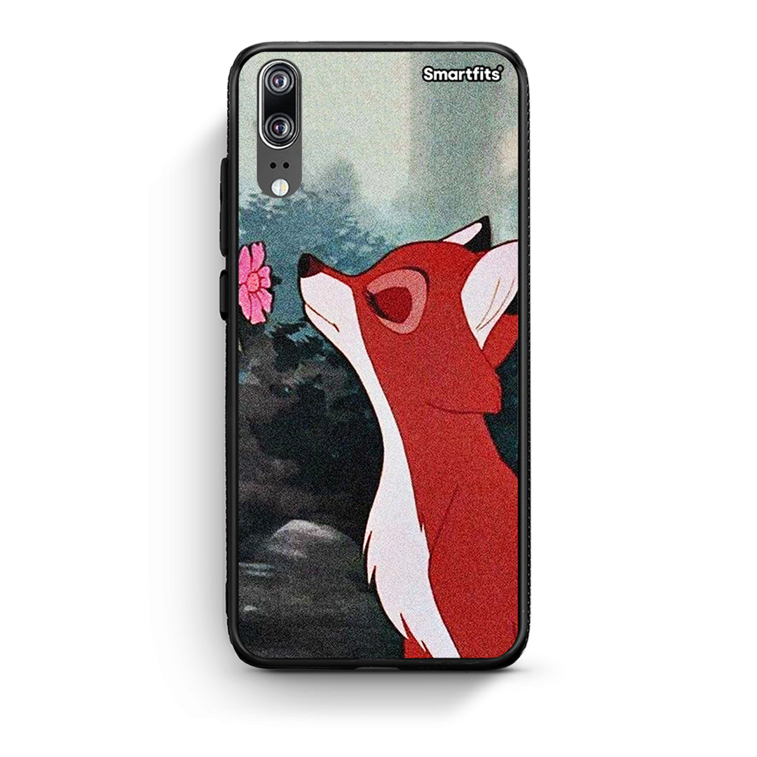 Huawei P20 Tod And Vixey Love 2 θήκη από τη Smartfits με σχέδιο στο πίσω μέρος και μαύρο περίβλημα | Smartphone case with colorful back and black bezels by Smartfits
