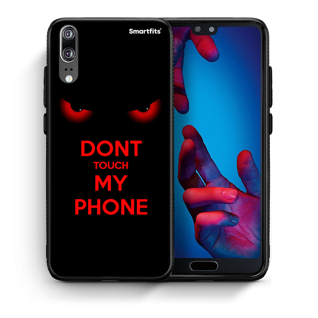 Θήκη Huawei P20 Touch My Phone από τη Smartfits με σχέδιο στο πίσω μέρος και μαύρο περίβλημα | Huawei P20 Touch My Phone case with colorful back and black bezels